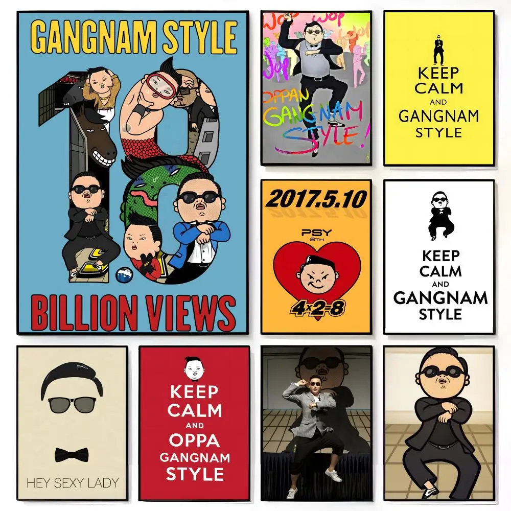 Gangnam Style Catchy Dynamic Korean Singer P-PSY Poster American Film Mural Home Childrens Room Wall Decor Print