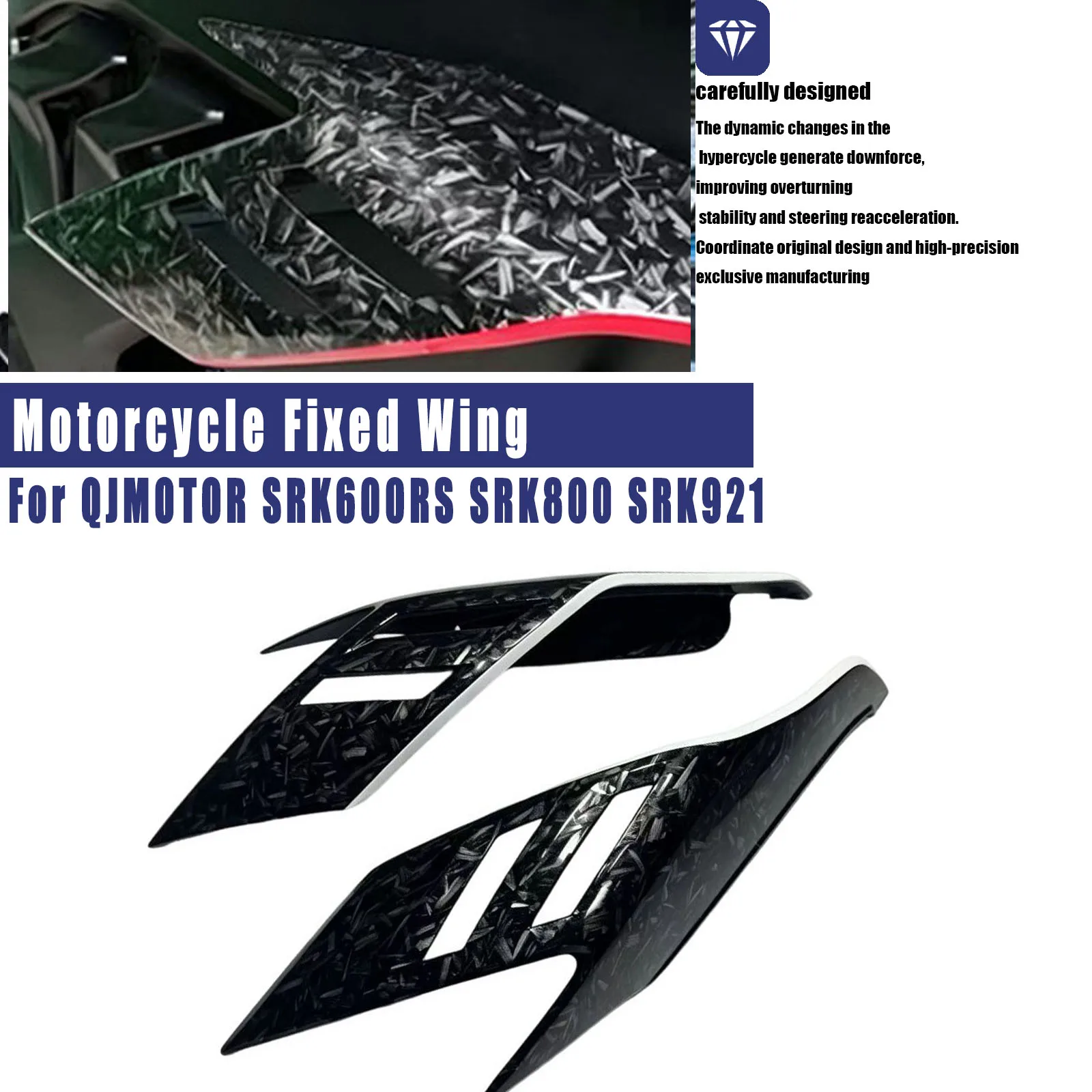 Motorcycle Aerodynamic Winglet Kit Side Wing Fixed Wing Side Spoiler Fairing Wind Wing For QJMOTOR SRK600RS SRK800 SRK921