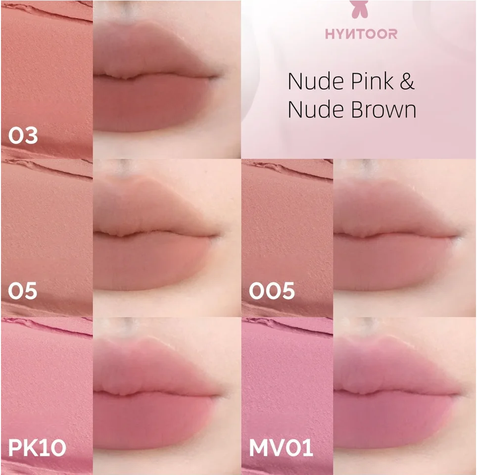 HYNTOOR MATTE LIP MUD 2.2G Invisibility Lip Lines Matte Long-lasting Waterproof Lip Tint Velvet Liquid Lipstick Makeup