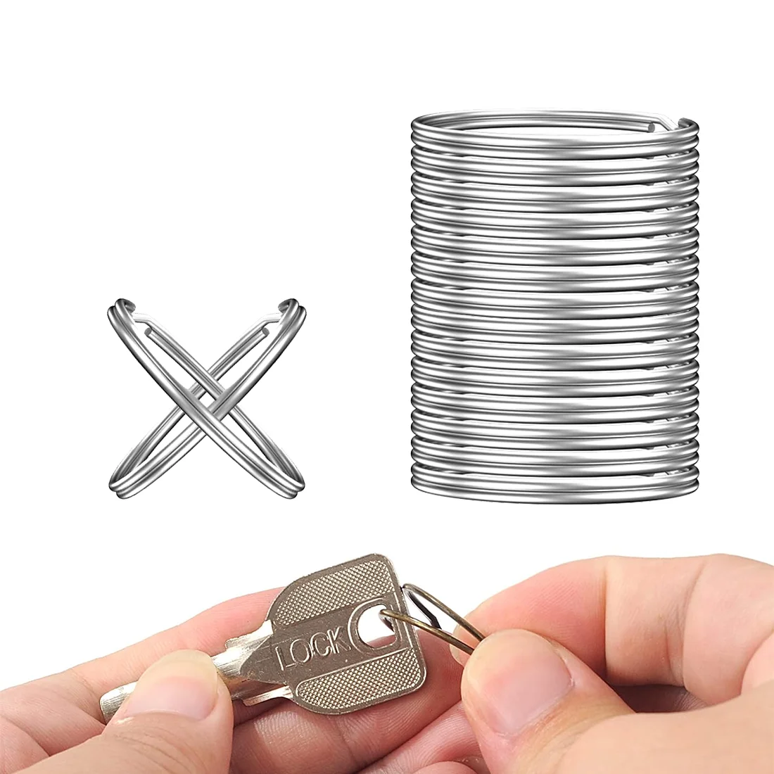 10/20/60/100Pcs Metalen Sleutelhanger Afneembare Split Sleutelhanger Voor Thuis, Auto, Kantoor Sleutel Accessoires Diy Craft Maken Kit (25Mm)