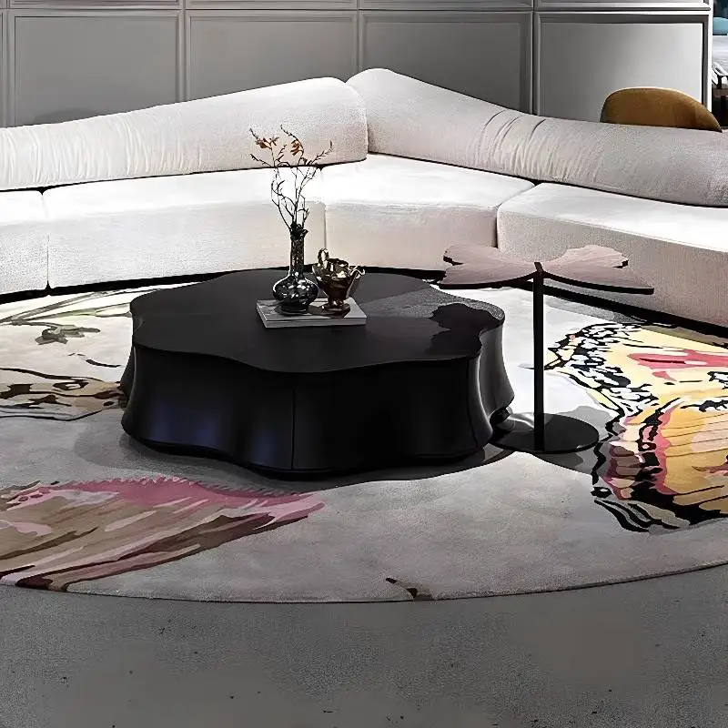 

Unique Italian Coffee Table Black Round Hidden Saving Center Coffee Table Decor Modern Mesa De Centro Sala Living Room Furniture