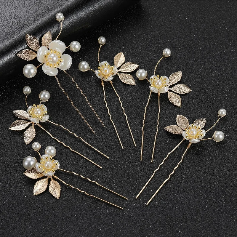 Silver Gold Hair Accosseries Set Flower Wedding Head Jewelry Bride Headdress Women Headpieces Bridesmaids Gifts Hair Pins