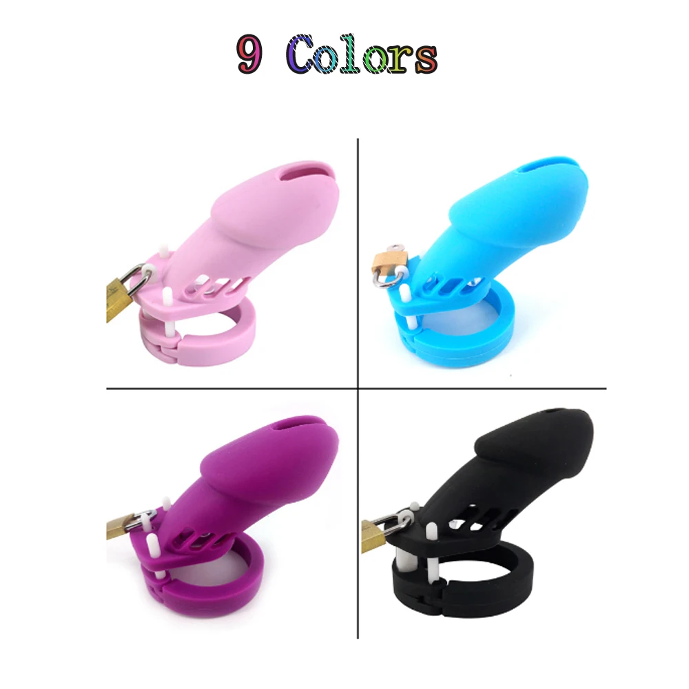 FRKO Silicone Male Chastity Cage Device With 5 Penis Rings Cock Lock Detachable BDSM Abstinence Adult Sex Toys For Men Couples