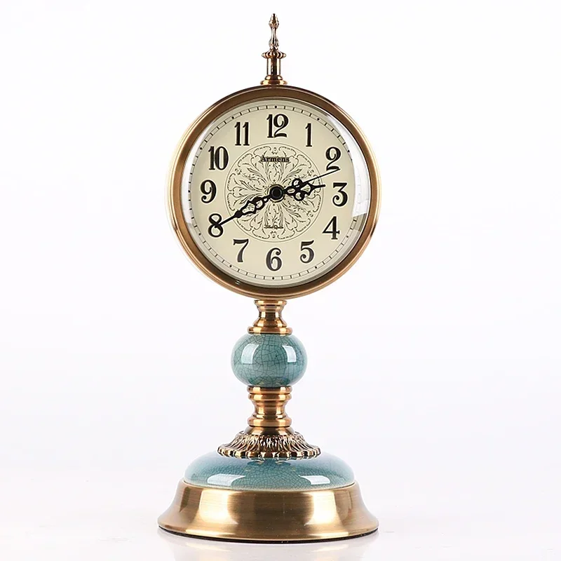Nordic Creative Light Luxury Marble Clock Decoration Silent Living Room, foyer, desk clock, model room, soft decoration