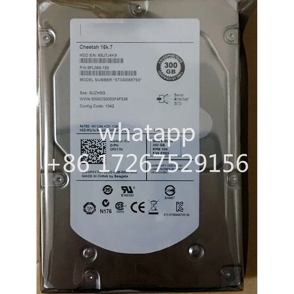 HDD R720 2950 2900 R910 Server Hard Drive 300G 15K 6GB ST3300657SS  For DELL