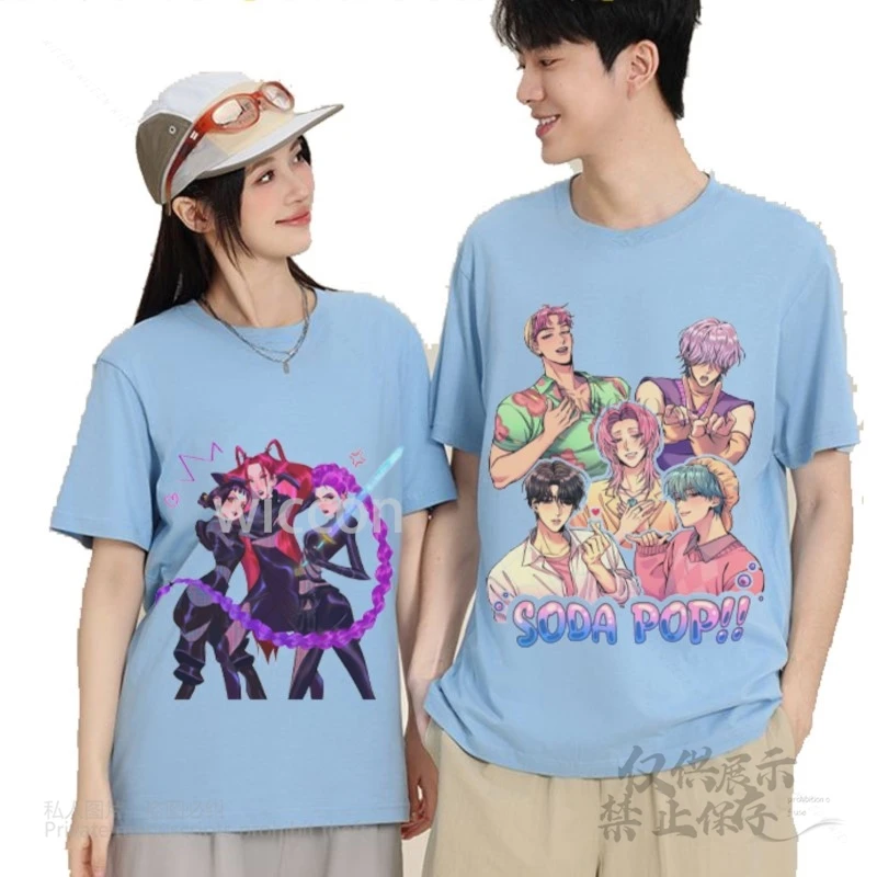 [Cos C COS] تي شيرت أنيمي Kpop شيطان الصيادين ساجا بويز زوي ميرا رومي بيبي جينو التأثيري تي شيرت عتيق ملابس الشارع الشهير جرافيك غير رسمي