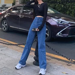 2024 Women Fashion Denim Jeans Harajuku Loose Wide Leg Long Pants Woman Casual Streetwear Baggy Demin Trousers Female Clothes