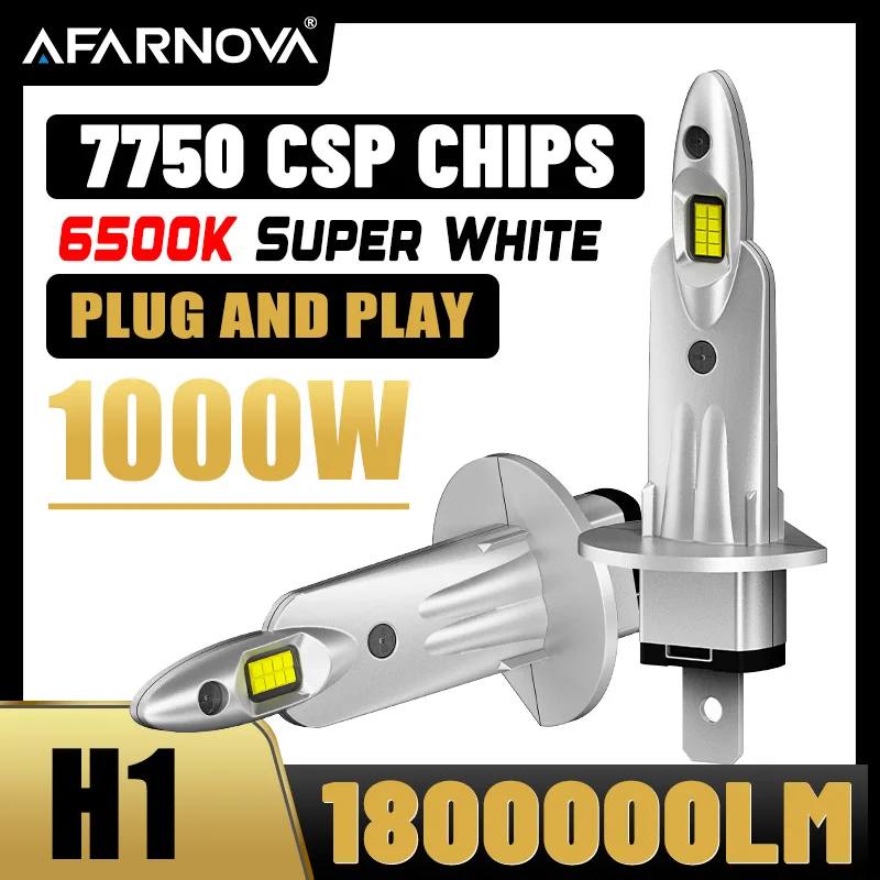 

1000W Mini H7 LED Headlight Bulb Canbus Size Wireless H1 1:1 6500K 7750 CSP Chip High Low Beam LED Fog Lamps Car Light Turbo 2pc