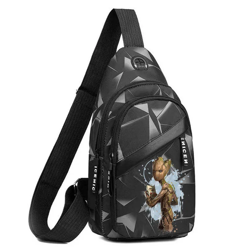 Avengers Groot Cartoon Shoulder Bag Men Crossbody Bag Casual Bag Slingbag Men's Oblique Sports Outdoor Lightweight Bags Trend