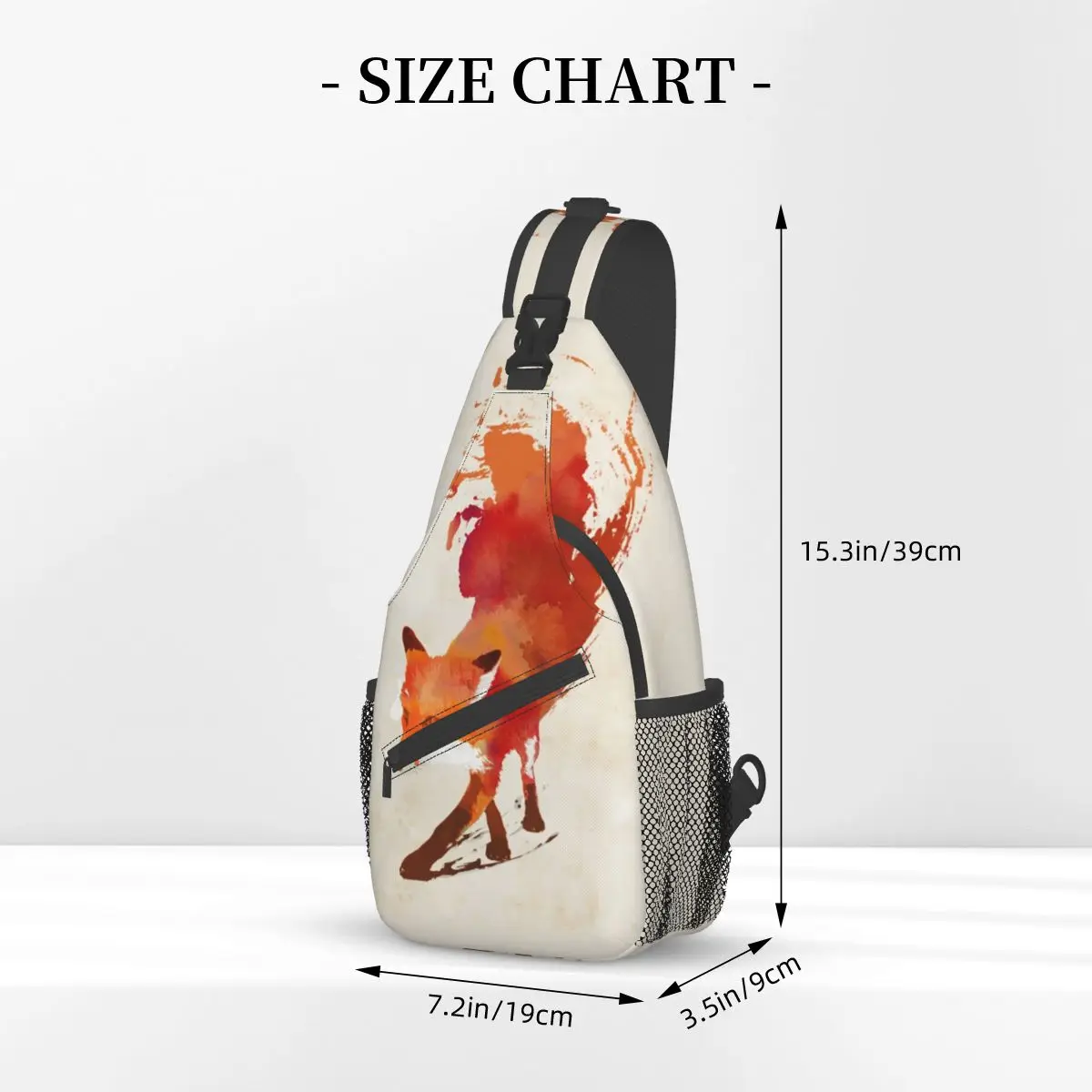 Fox Sling Bag Crossbody Backpack Hiking Travel Daypack Chest Bag Lightweight Shoulder Bag For Women Men