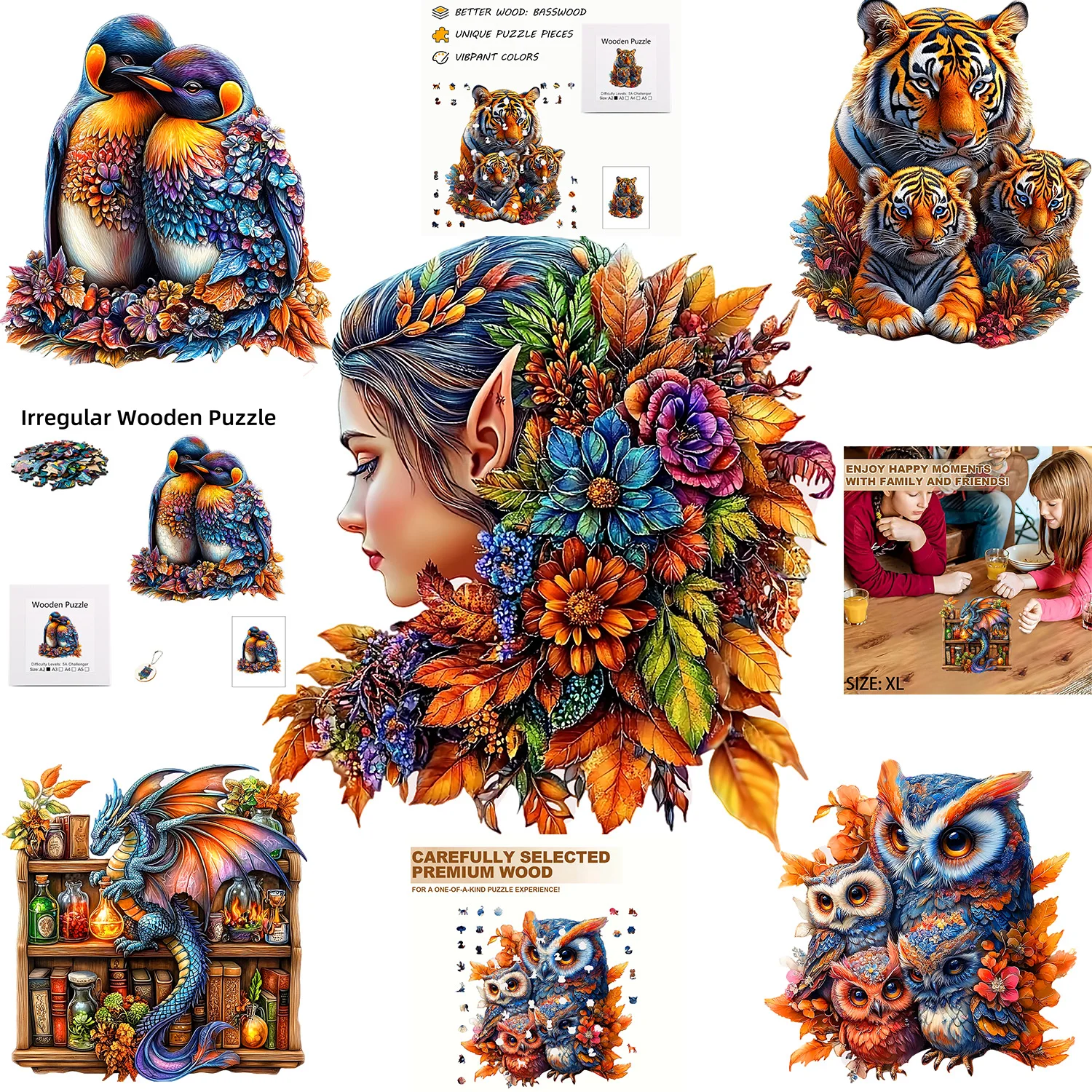 Unique Irregularly Shaped Wooden Puzzle Creative Handmade Decoration Perfect Choice For Holiday Gifts And Holidays