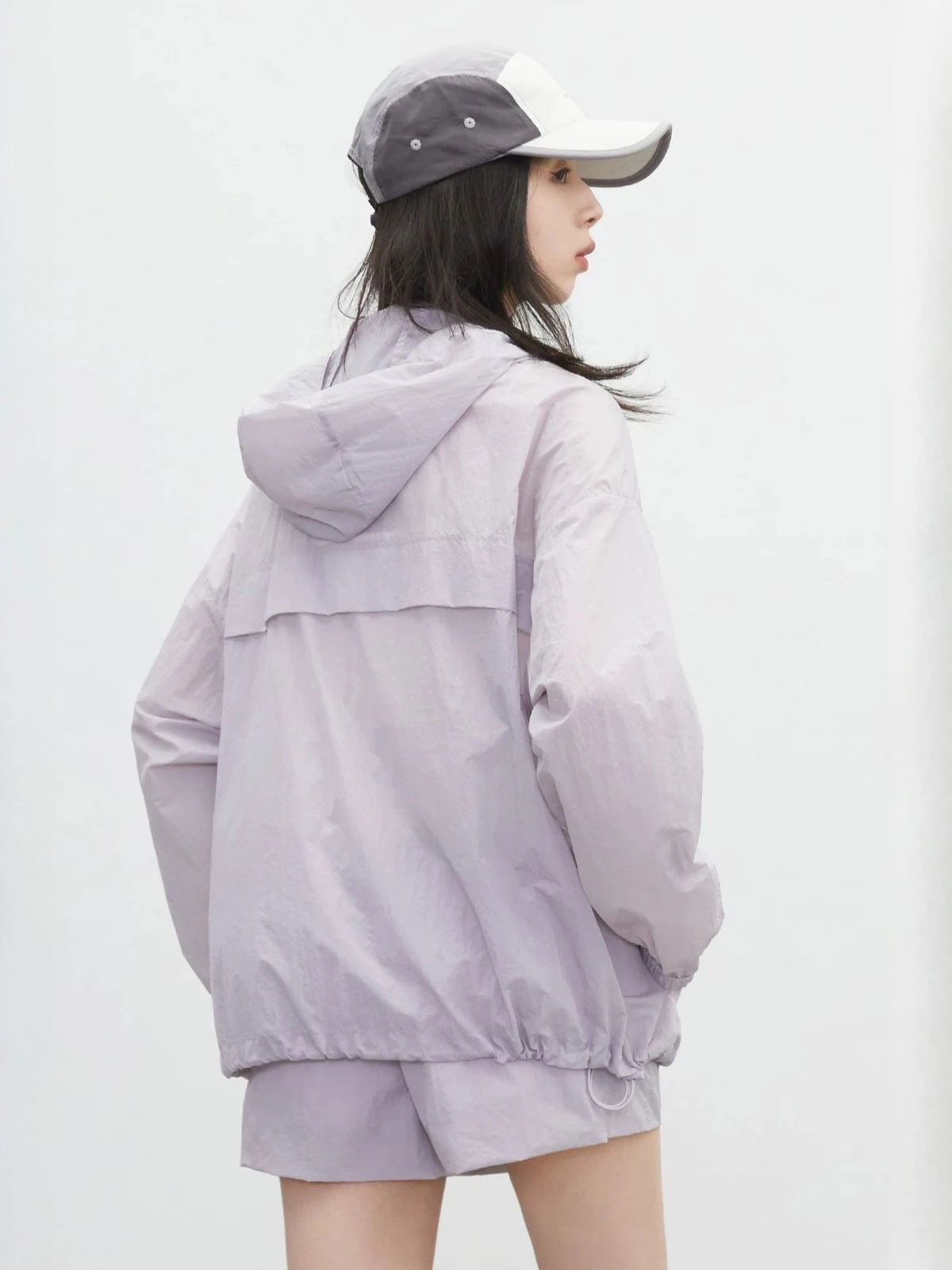 CHIC VEN Women Jacket Loose Casual Sunscreen UPF50+ Hooded Coat Long Sleeved Lightweight Female Elastic Waist Shorts Summer 2026