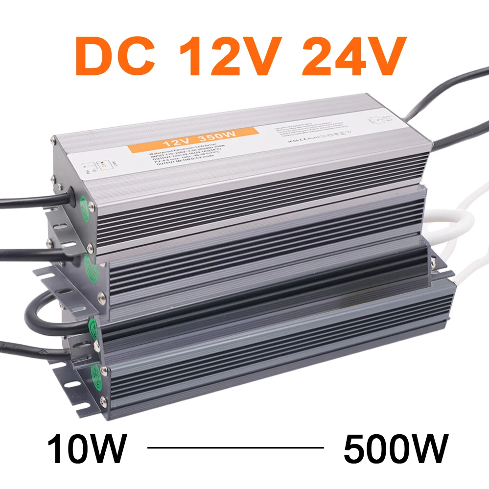 AC DC 12V 24V Power Supply Transformers 12 24 V Volt IP67 IP68 Outdoor Waterproof 24V Driver 220V TO 12V 10W 60W 100W 200W 500W