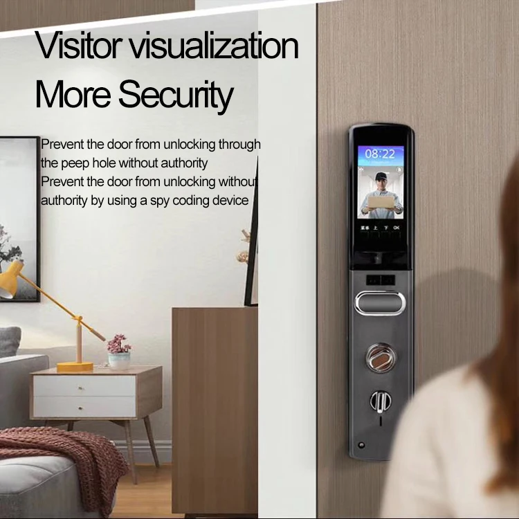 App Remote Control High Security Face Recognition Smart Door Lock, Smart Fingerprint Door Lock, Smart Door Lock Camera