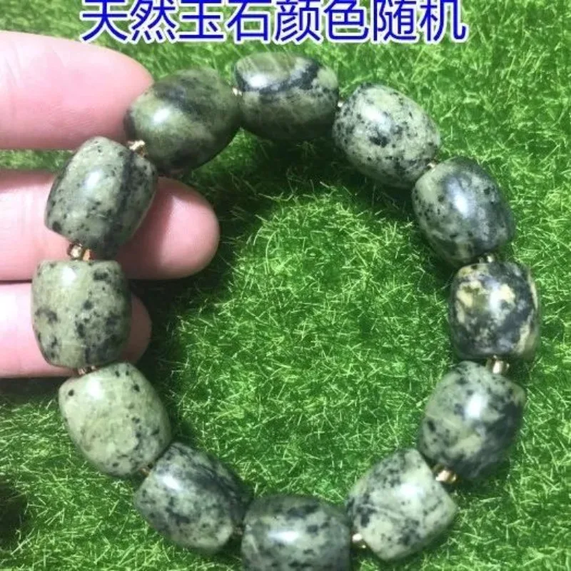 الطبيعية الجديدة التبتية اليشم عشب الملك الحجر القديم حبة سوار زوجين سوار