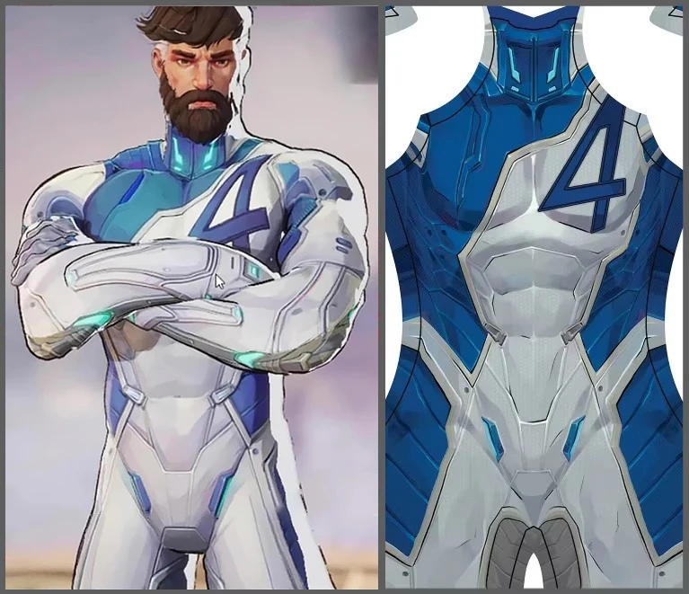 Mr Fantastic Marvel Rivals PS5 Cosplay NEW GAME Superhero Spandex Zentai Bodysuit Outfits Mr Fantastic Halloween Costume Adult