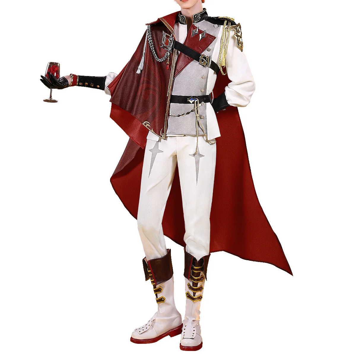 Genshin Impact Tartaglia Косплей Костюм Хэллоуин Рождество Ролевая Вечеринка Комикс Металлический Реквизит Красный сексуальный костюм и красивый