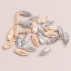 Leslie 30pcs 7x16mm Gold Silver Color Virgin Mary Charms Religious Pendants Making DIY Handmade Jewelry Factory Wholesale