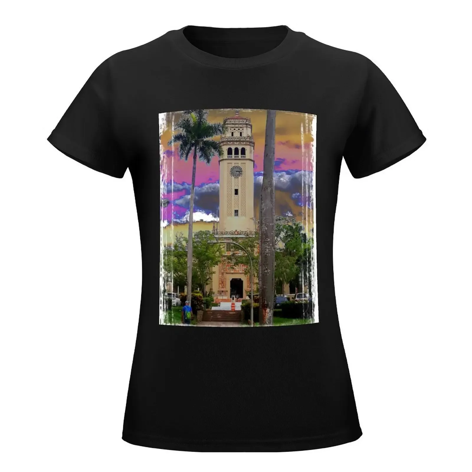 The main tower of the University of Puerto Rico - Rio Piedras campus (UPR RP) T-Shirt graphics t-shirt dress for Women plus size