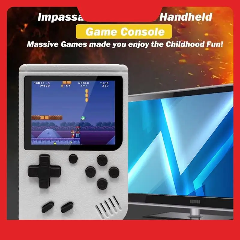 

400-In-1 Video Game Console Retro Mini Game Plyer 3.0 Inch Color Pocket TV Game Console Dual Handheld Gamer Player Durable Black