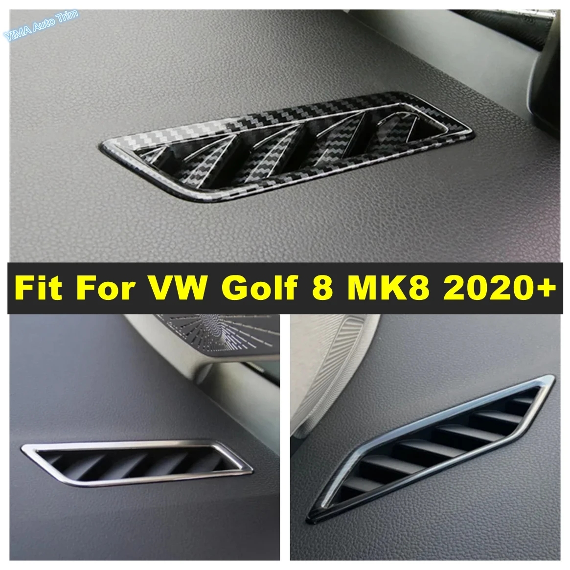 

Carbon Fiber / Silver / Black Car Air Conditioning Outlet Vent Accessories Cover Trims For VW Volkswagen Golf 8 MK8 2020 - 2022