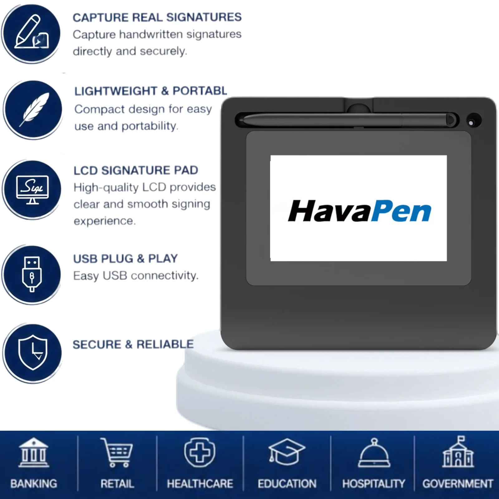 Electronic Signature Pad LCD Digital Signing Tablet Handwriting Signature Pad for Contract Paperless Office SDK Support