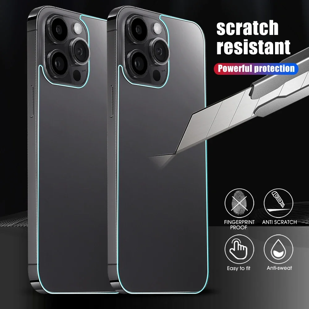 For iPhone 15 14 Plus 13 12 Pro Max Mini 15PM Tempered Glass Back Screen Protector Camera Lens Film For iPhone15 15Pro 14 13Mini
