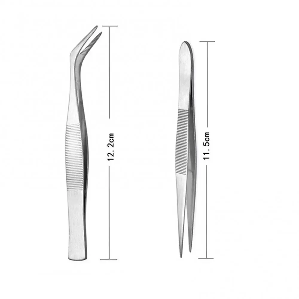 Eyebrow Tweezer Clip Multifunctional Stainless Steel Tweezer Elbow Straight Eyelash Grafting Tweezers Curved Straight Eyebrow Tw