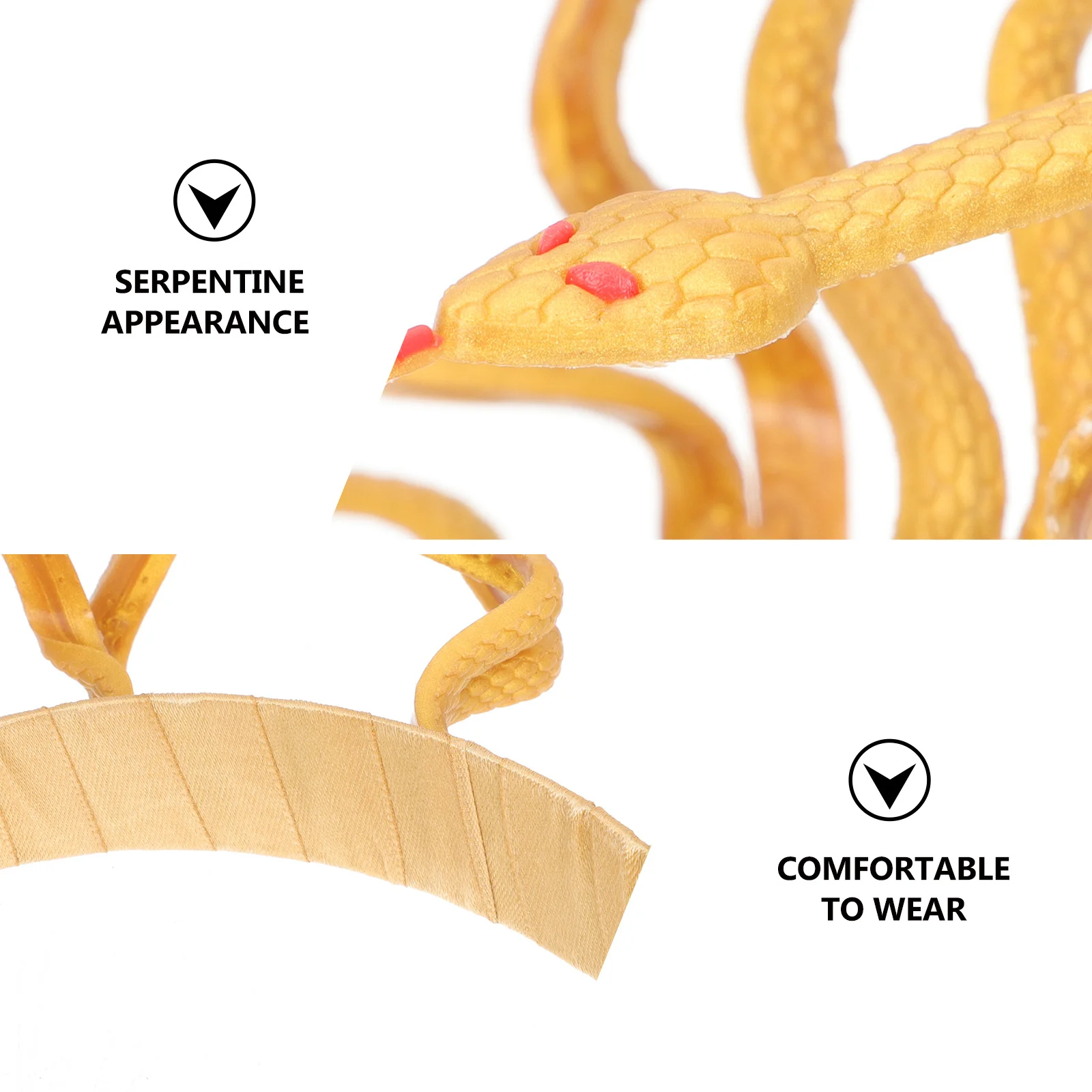 

Головной убор на тему Хэллоуина в форме змеи, прочный материал премиум-класса, невыцветающий легкий аксессуар для праздничного костюма для женщин и девочек