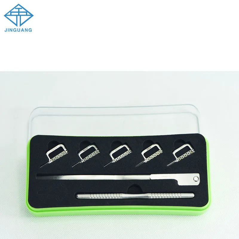 1 Kit Dental Orthodontic Interproximal Enamel Reduction IPR Automatic Strip Slicing Set Double Sided with Measuring Tape Handle