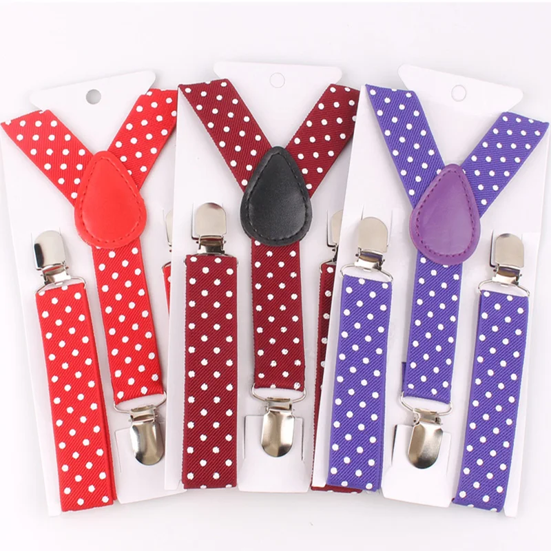 New Kids Suspenders Good Quality Dots Adjustable Elastic Suspende Candy Color Children Braces Accessories Girls Boys Straps