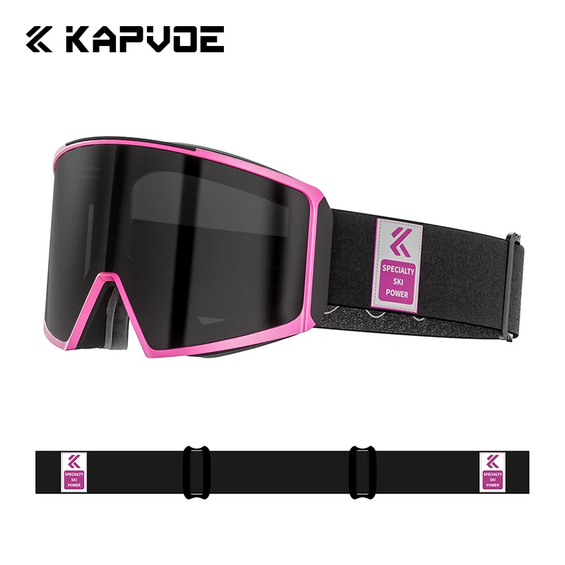 Kapvoe نظارات التزلج على الجليد قناع التزلج على الجليد للرجال النساء مكافحة الضباب عدسة عدة UV400 حماية الثلج نظارات دراجة نارية