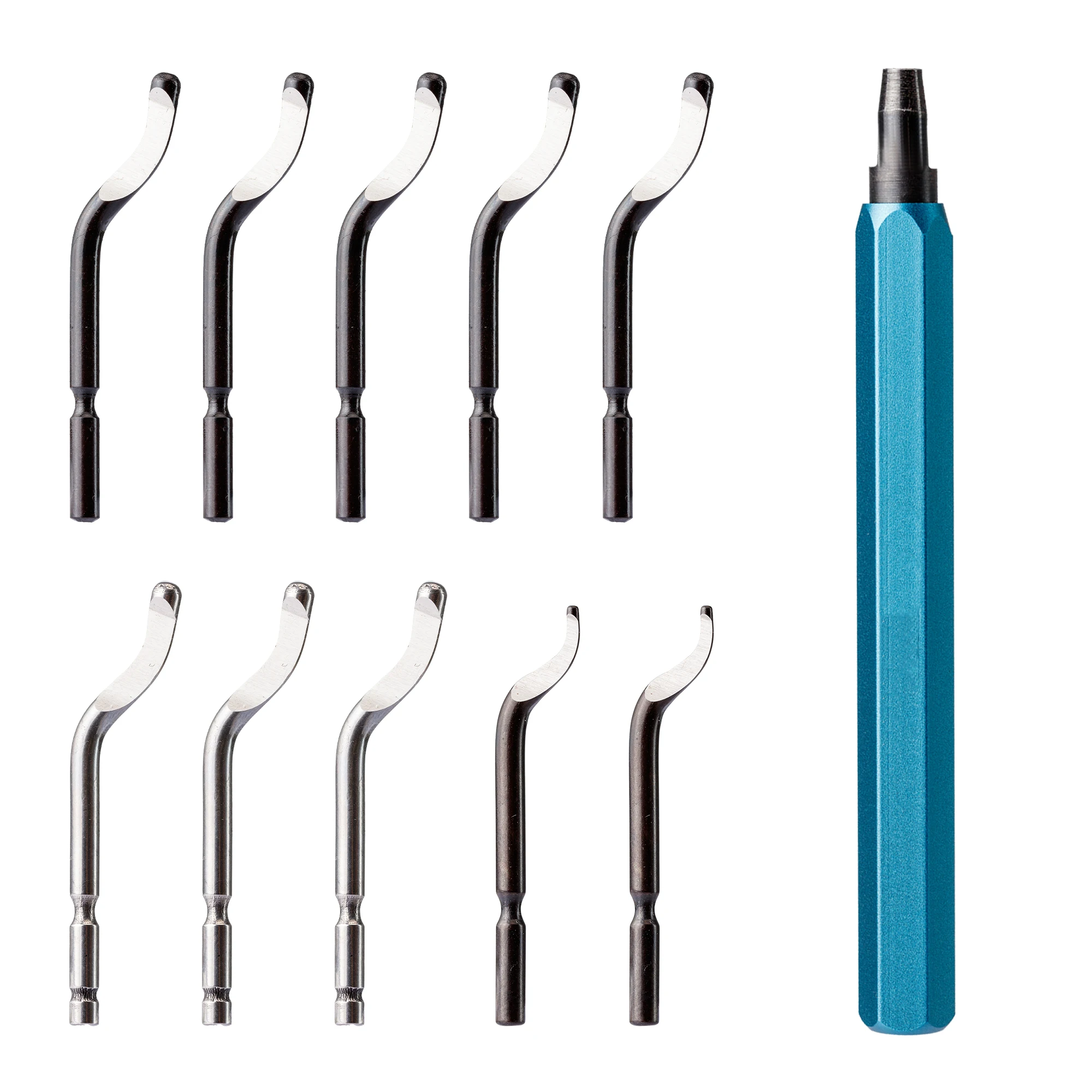 

Deburring Tool with 10 High Speed Steel Blades, 360 Degree Rotary Head Deburring Tool for Metal Resin Copper Plastic Remove Burr