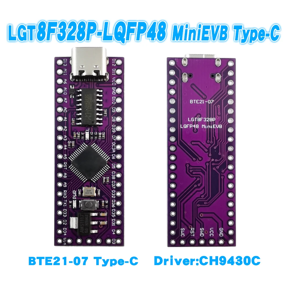 LGT8F328P LQFP48 MiniEVB Replaces Nano V3.0 ATMeag328P/Maple Mini/STM32duino CH340C SOP16 USB Driver[Factory]