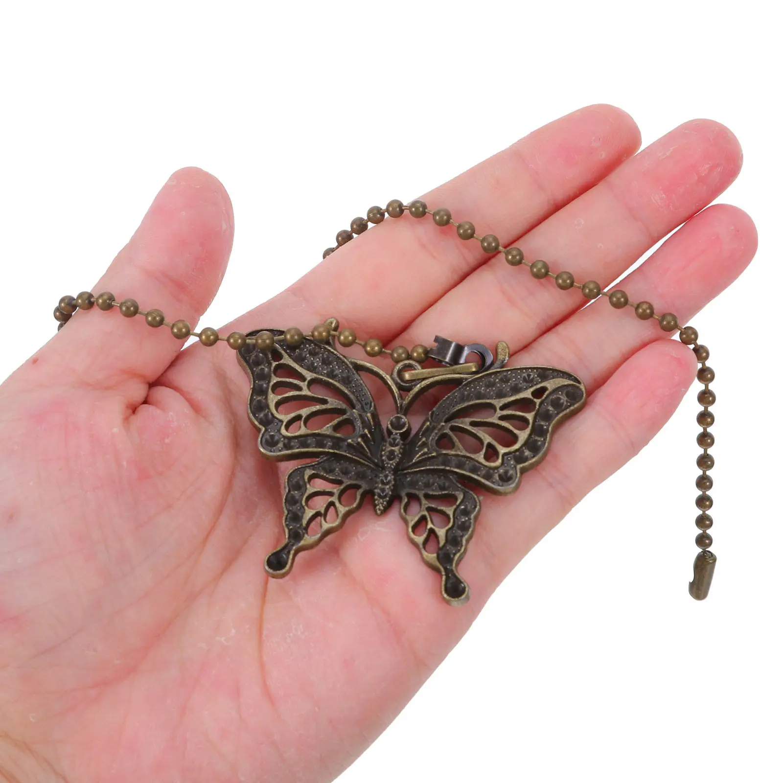 

2 шт. удлинителя цепочки для потолочного вентилятора с бабочками, винтажный полый дизайн из сплава, декоративная цепочка для выключателя света/лампы на потолок