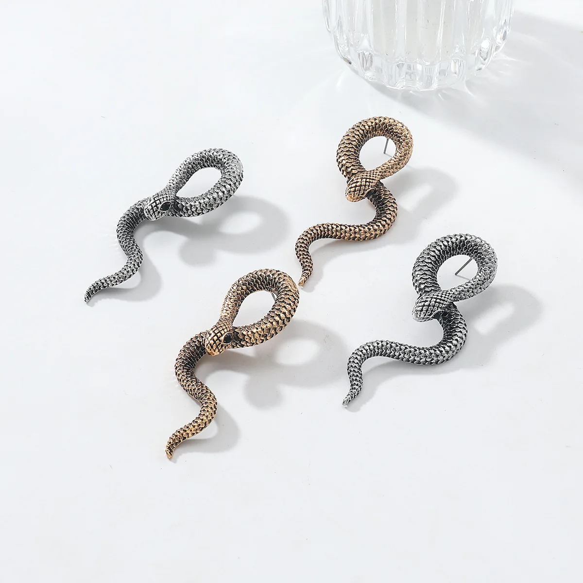 ZAA Orecchini di lusso con stampa in pelle di serpente con strass Gioielli vintage 2025 Accessori per ciondoli regalo per feste da donna alla moda