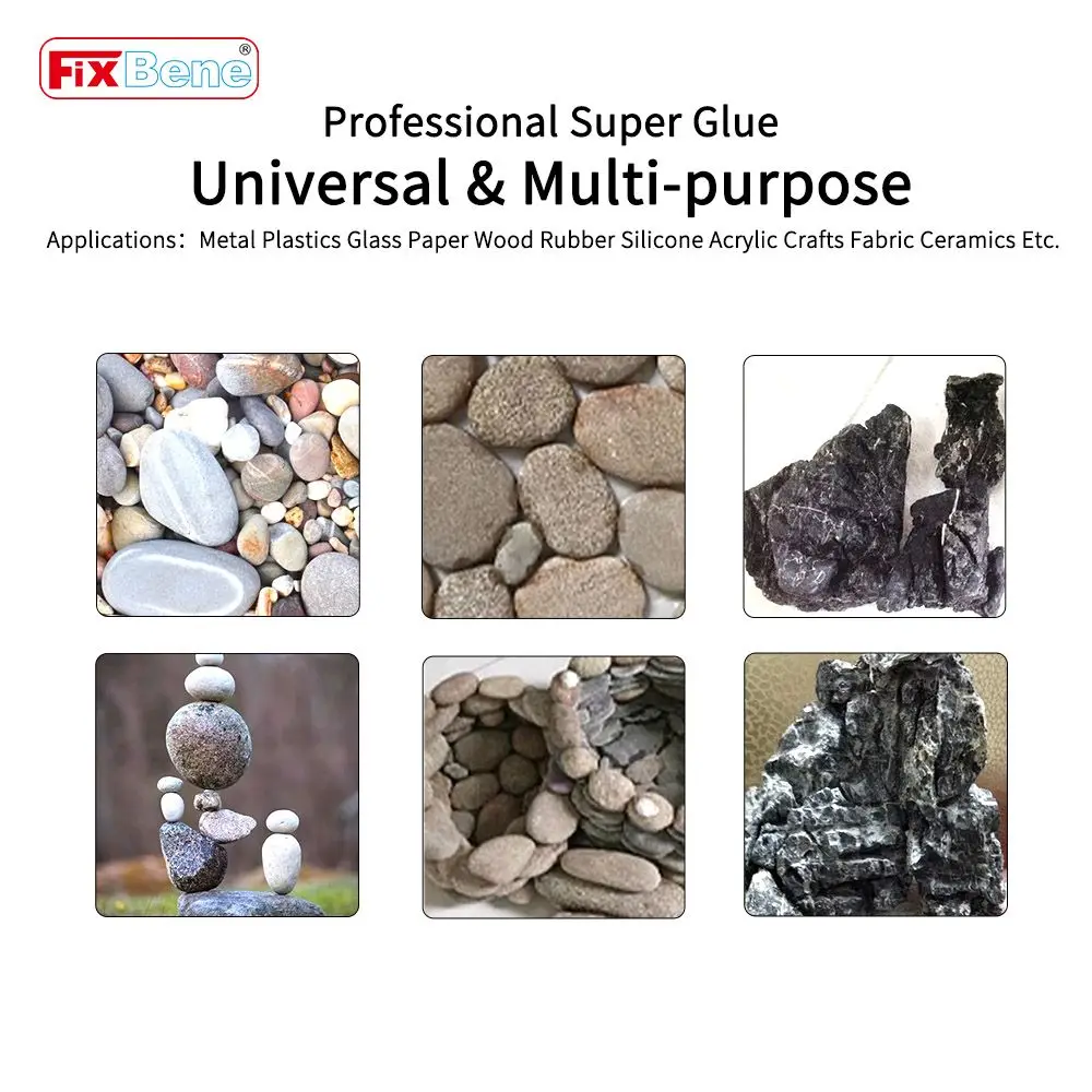 غراء الحجر إضافي قوي للغاية وواضح وسريع الجفاف، لاصق Cyanoacrylate قوي، حجر الراين الكريستالي المعدني والبلاستيك والزجاج DIY