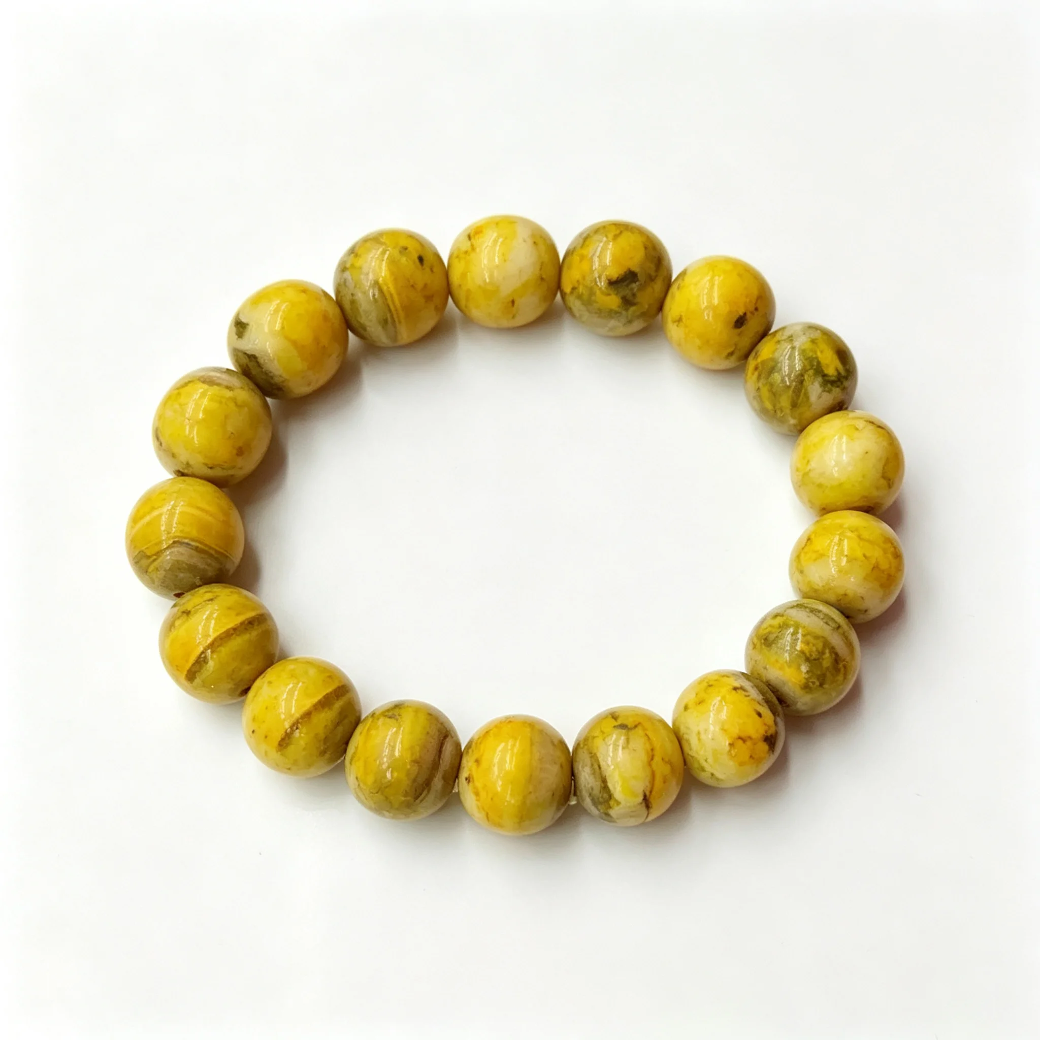Bumblebee Jasper Bracelet 12mm Natural Stone Unisex Beaded Bracelet Energy Healing Crystal Jewelry Gift for Men Women