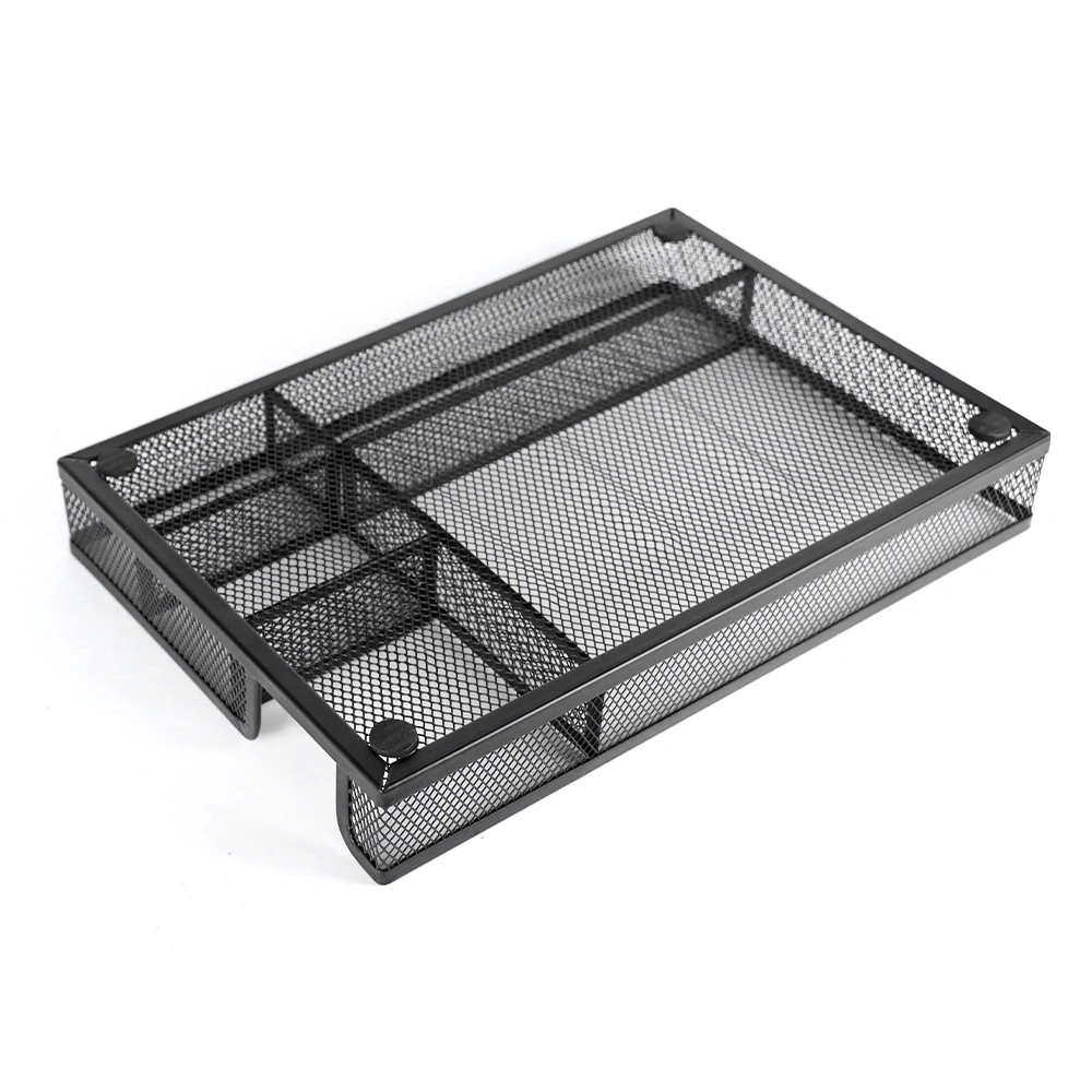 Metal Iron Storage Box Document Tray Multi Compartment Stationery Storage Tray A5 Document Storage Box Office Desk Organizer