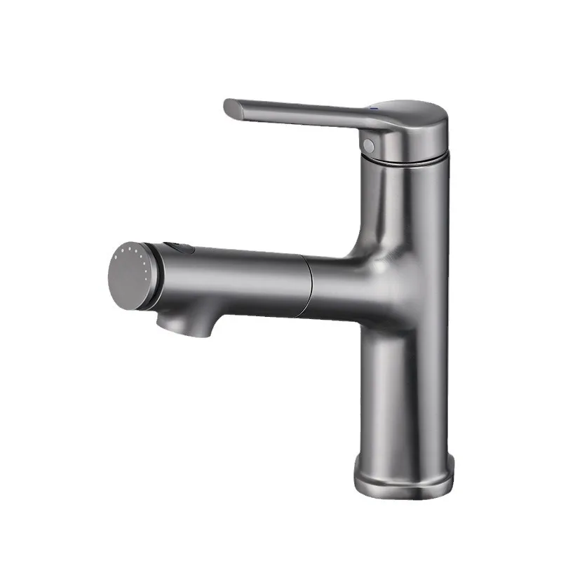 

Pull-out basin faucet bathroom washbasin hot and cold mixer faucet toilet pure copper modern and simple