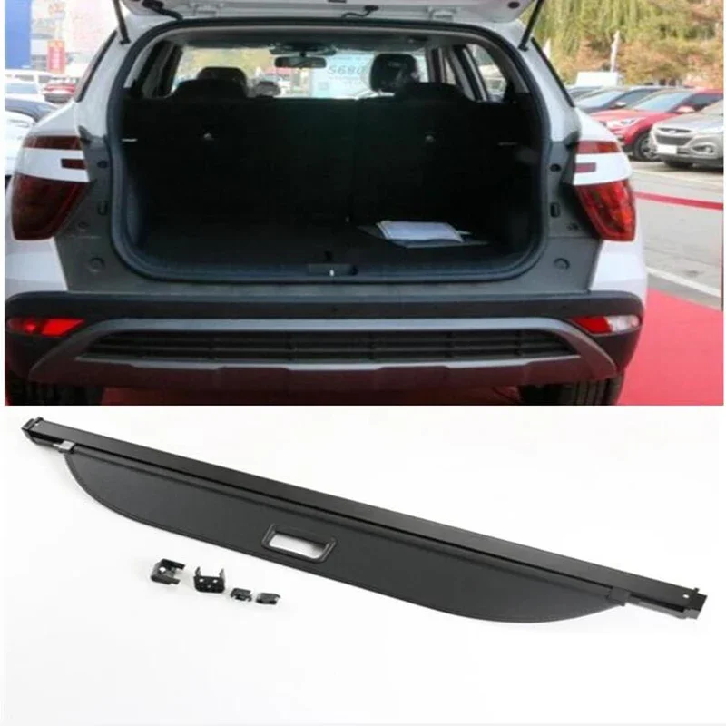 

Rear Trunk Security Shield Cargo Cover Fit For Hyundai Creta IX25 ix25 2014 2015 2016 2017 (Black, beige)