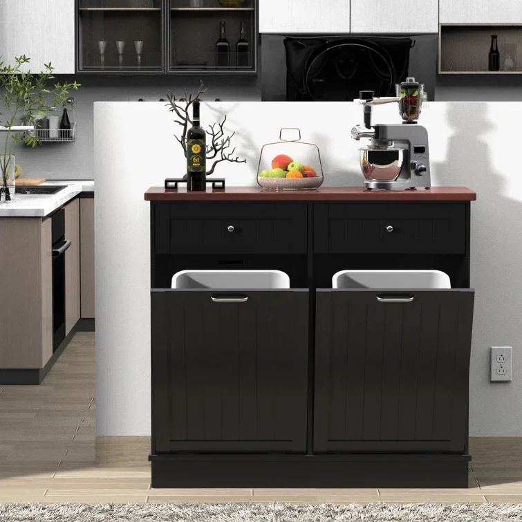 Kitchen double Tilt Out Trash Cabinet Trash Can Cabinet Double Tilt Out Trash Cabinet 10 Gallon Wooden Free Standing