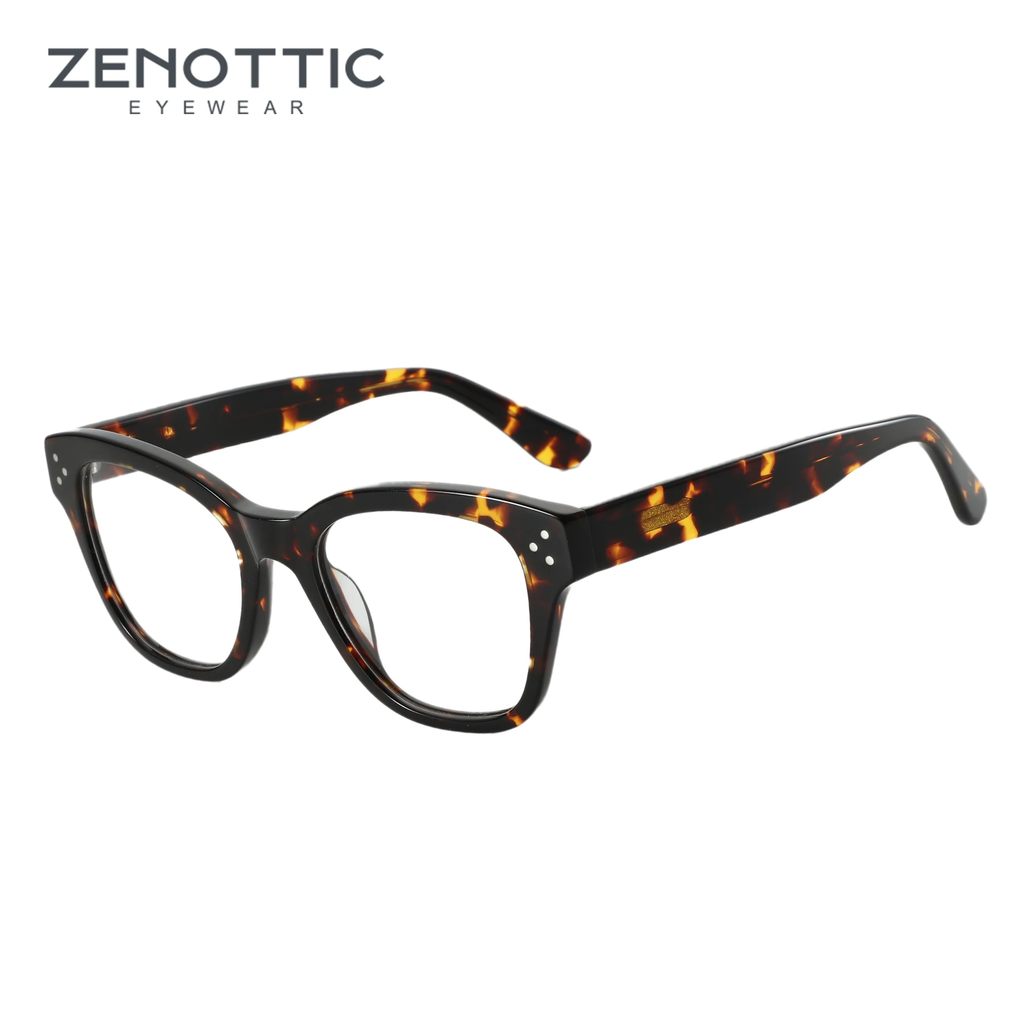 ZENOTTIC 2024 Large Square Optical Glasses Frame Male Graffiti Eyewear Non-Prescription Handmade Acetate Eyeglasses FD9908