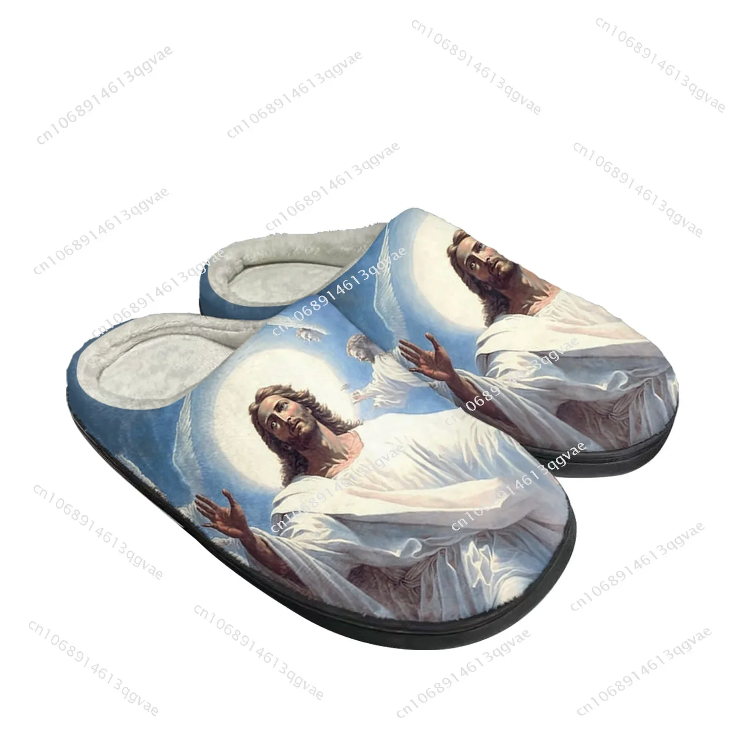 

Angel Art Print Home Cotton Custom Slippers Mens Womens Sandals Plush Christian Vintage Angels Keep Warm Shoes Thermal Slipper