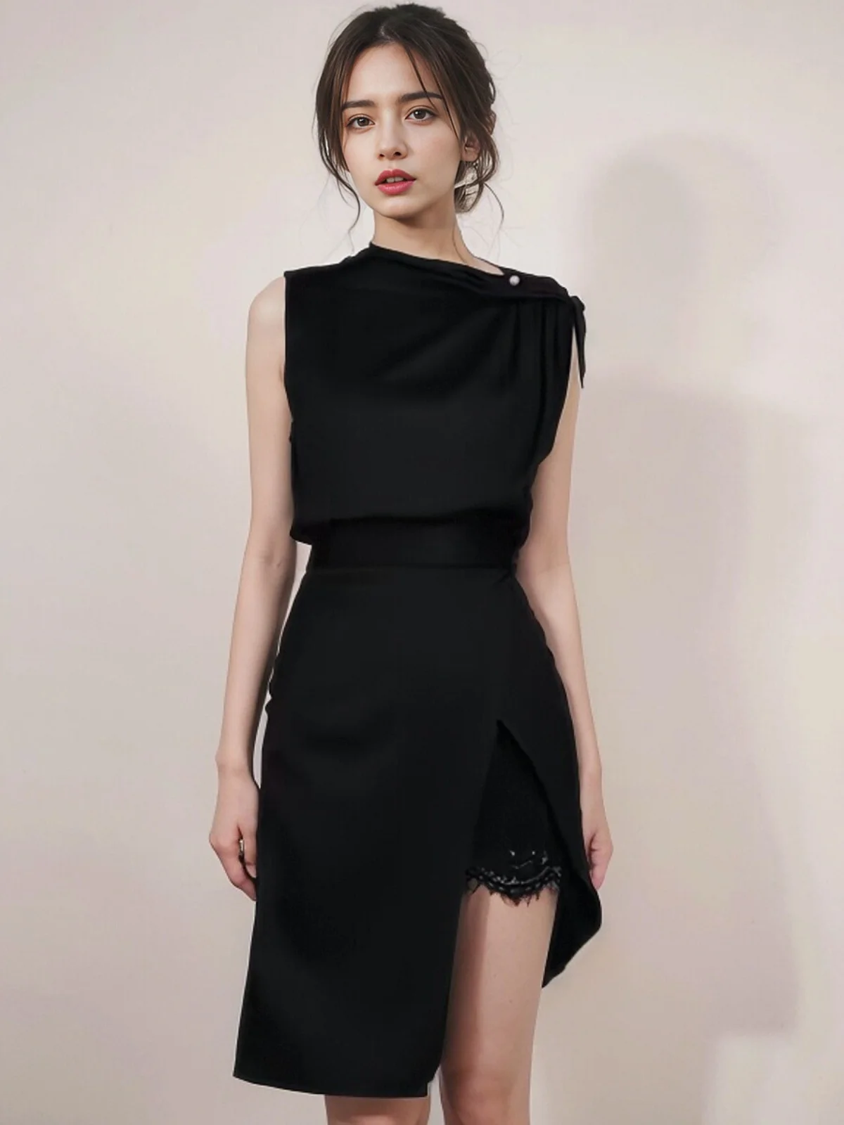 

Вечерний комплект Ele Bla: корейская юбка-трапеция для женщин, идеально подходит для повседневной носки, на день рождения, на Новый год и другие праздники