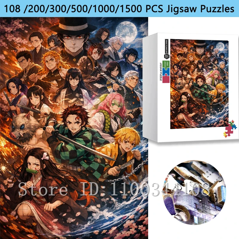 

Demon Slayer All Characters Jigsaw Puzzle Anime Tanjiro Nezuko & Hashira Collection Puzzle intelligence Game for Adults Teens