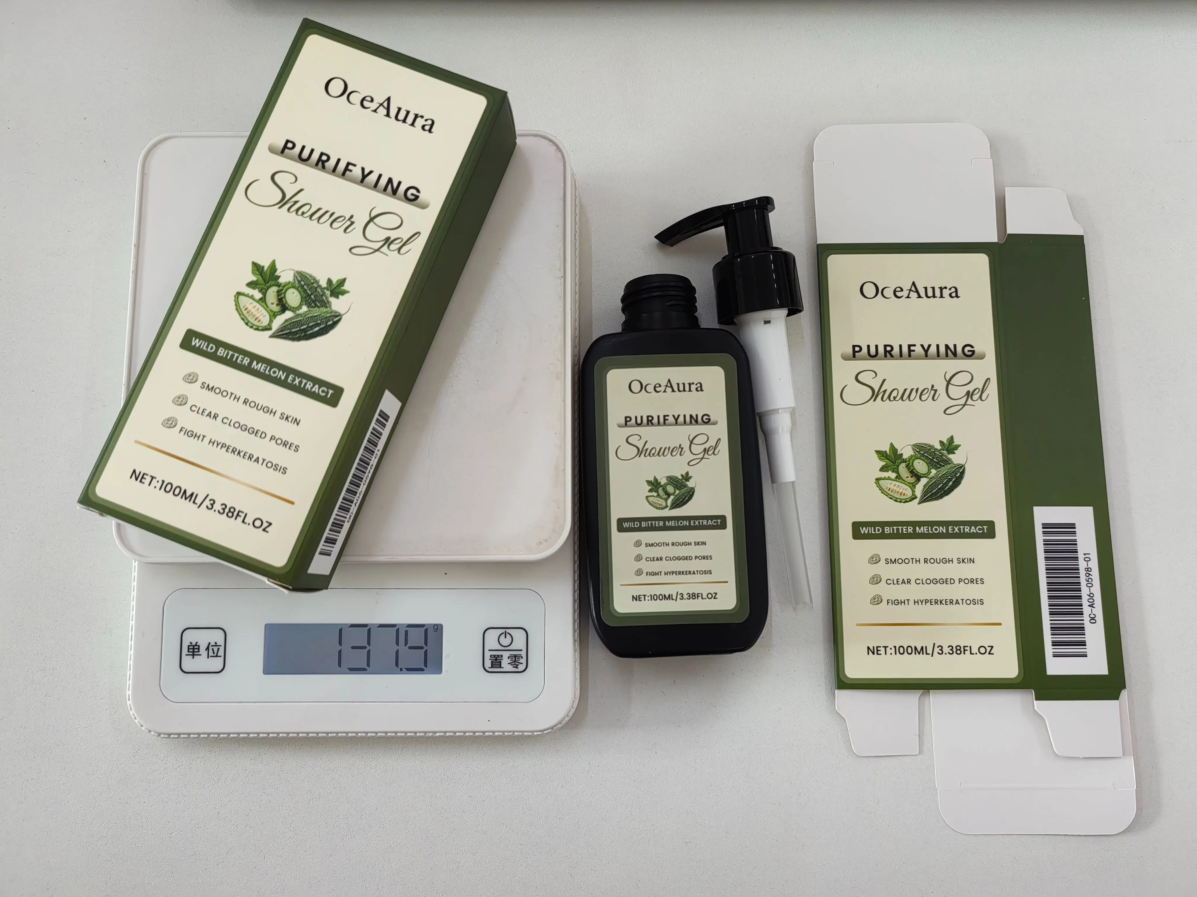 Purifying Shower Gel with Wild Bitter Melon Extract - Deep Cleanses Pores & Smooths Rough Skin - 100ml