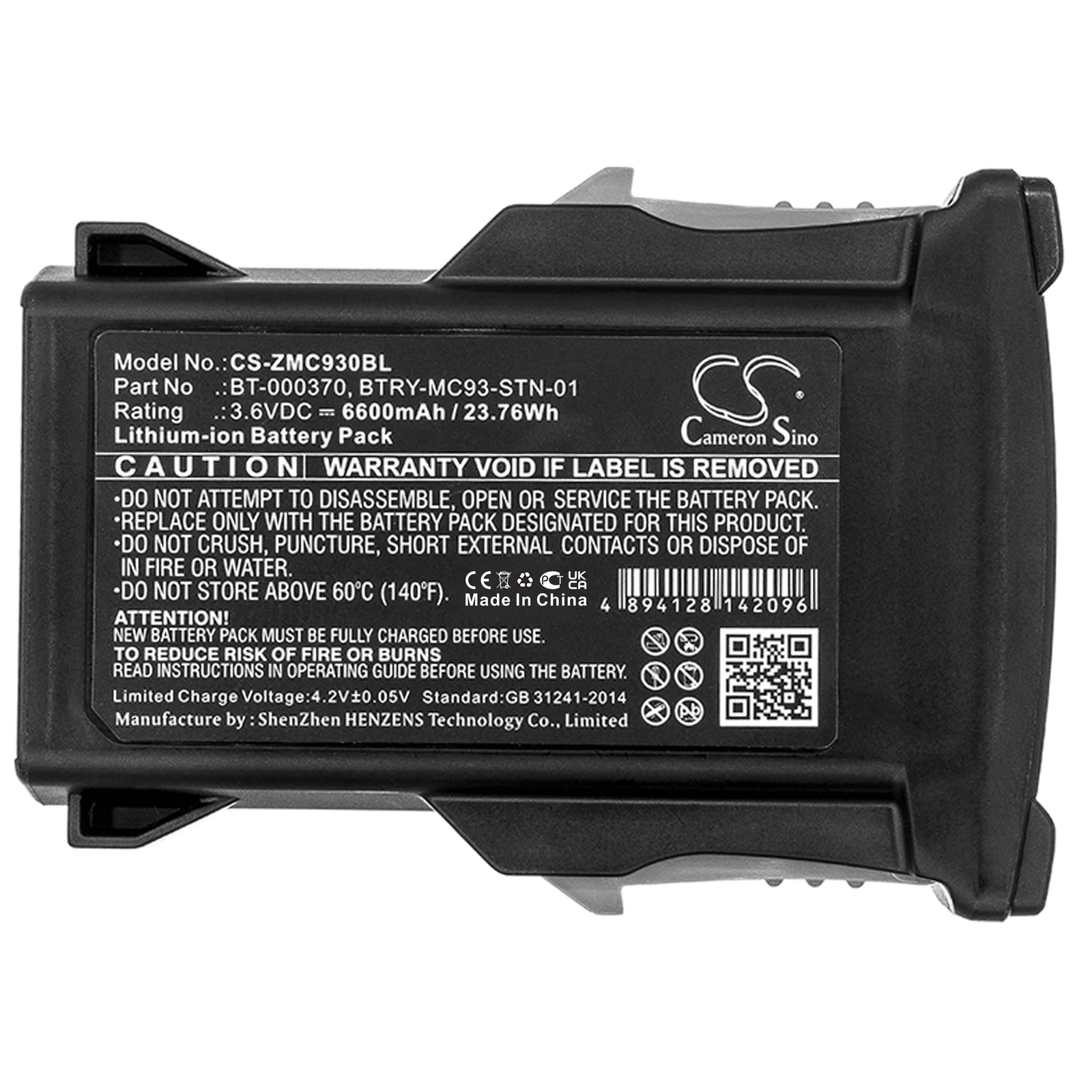 Barcode Scanner Battery For  Zebra BT-000370  BTRY-MC93-FZ-10  BTRY-MC93-NI-10  BTRY-MC93-STN-01  Zebra MC93  MC9300