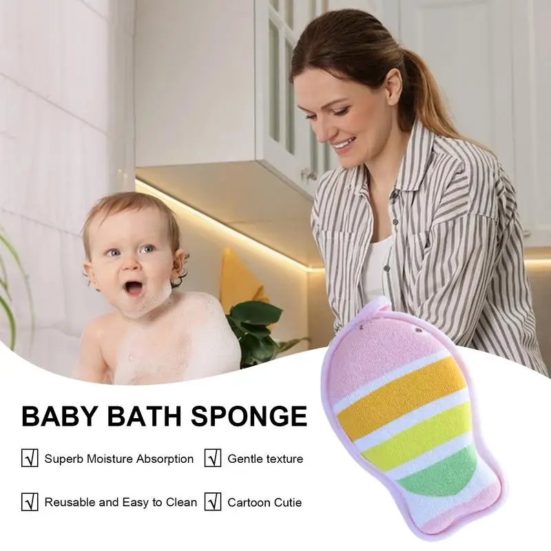 Kids Shower Sponge Natural Kids Bath Sponges Super Absorbent Kids Sponge Reusable Bath Sponge For Bathing Sensitive Skin Kids