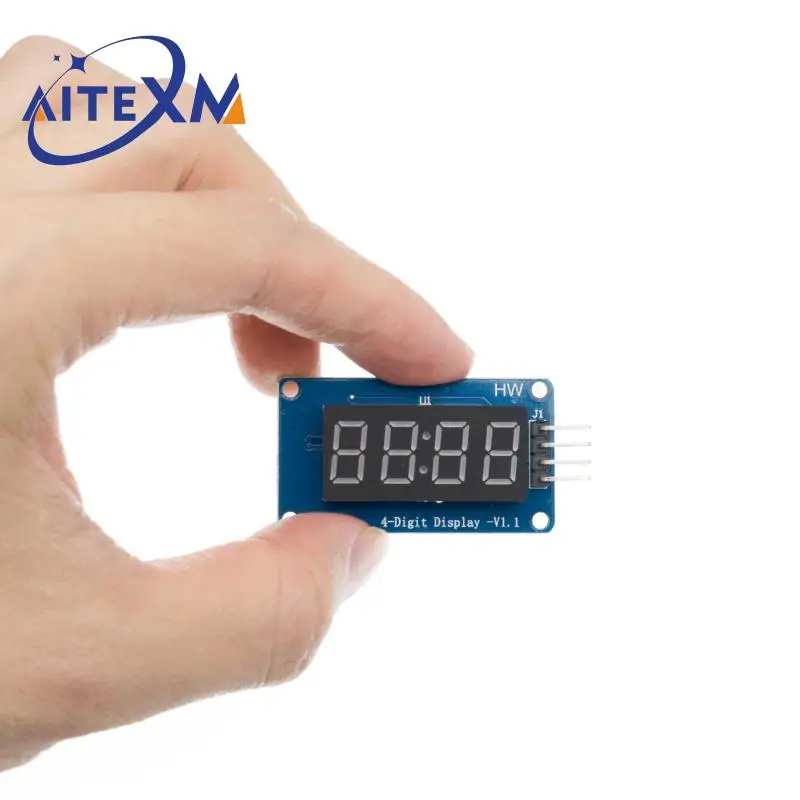 1pcs TM1637 4 Bits Digital LED Display Module For arduino 7 Segment 0.36Inch Clock RED Anode Tube Four Serial Driver Board Pack